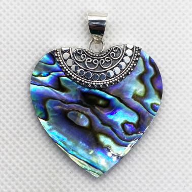 PD 14164 AB-(HANDMADE 925 BALI SILVER PENDANT WITH ABALONE)